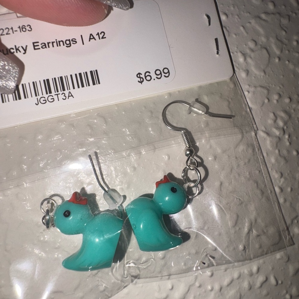 Turquoise Rubber Ducky Earrings